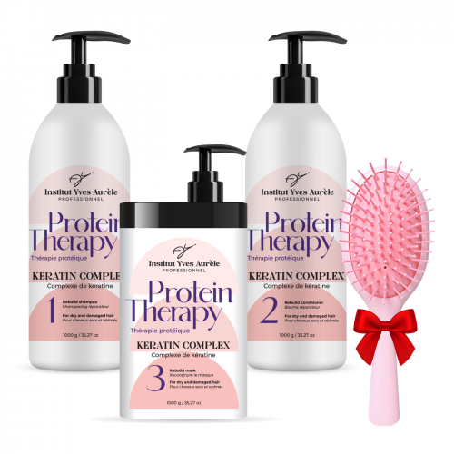SET PROTEIN THERAPY DE DIMENSIUNI EXCEPTIONALE: șampon, balsam, mască (3 x 1000g) + CADOU! 